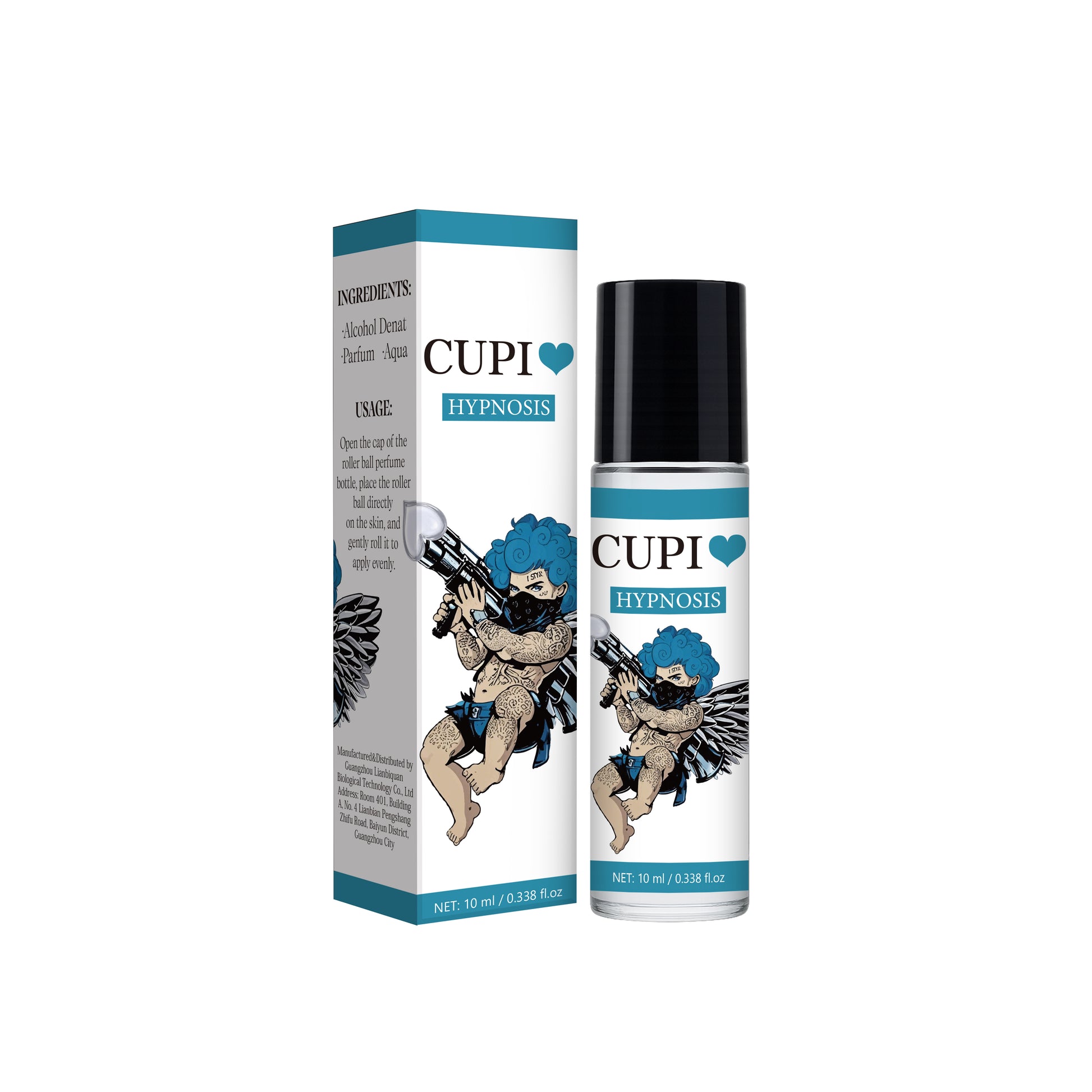 CUPI Hypnosis blue 10mL roll-on perfume bottle and box