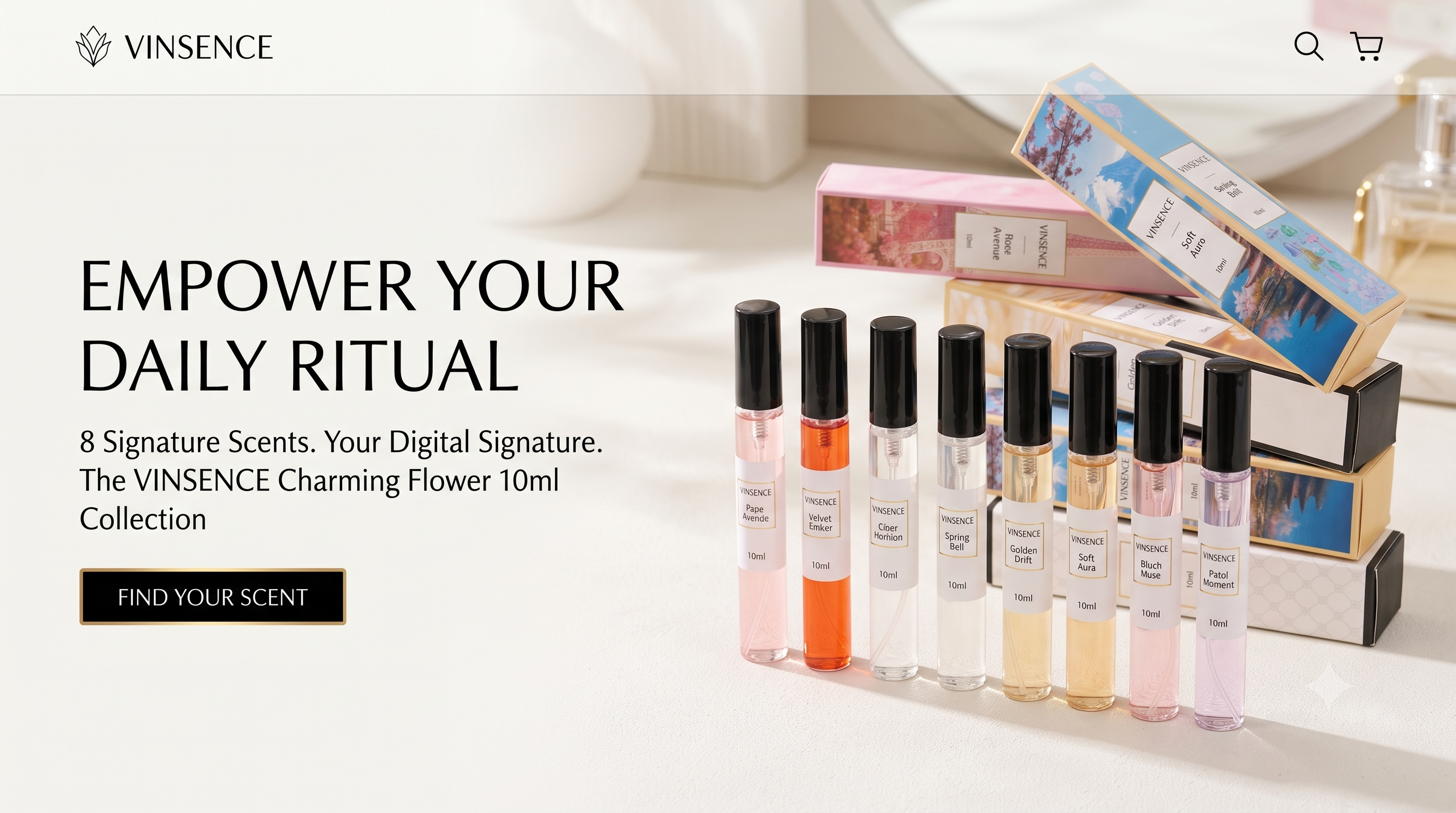 VINSENCE boxed 8-in-1 perfume collection display